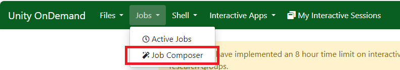 OnDemand Job Composer button