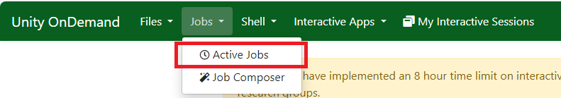 OnDemand Active Jobs button